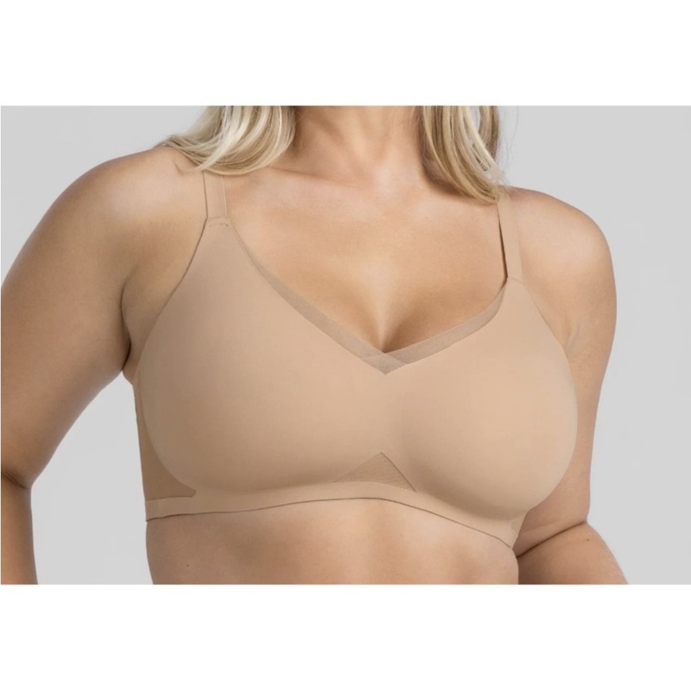 Honeylove CrossOver Bra Nude Color Mesh Detailing Size M